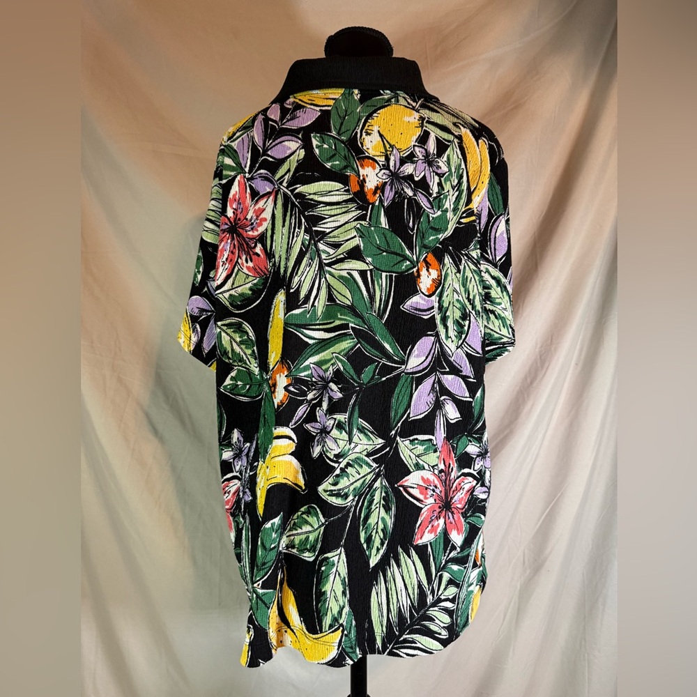 Cuddl Duds Crepe Knit Paradise Polo Top – Floral & Fruit 🌸🍊 QVC Exclusive - Picture 7 of 7